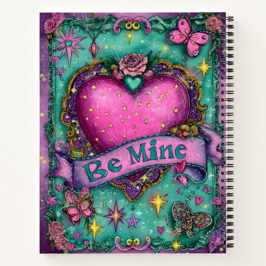 Be Mine Valentines Spiral Notebook Notitieboek (Achterkant)