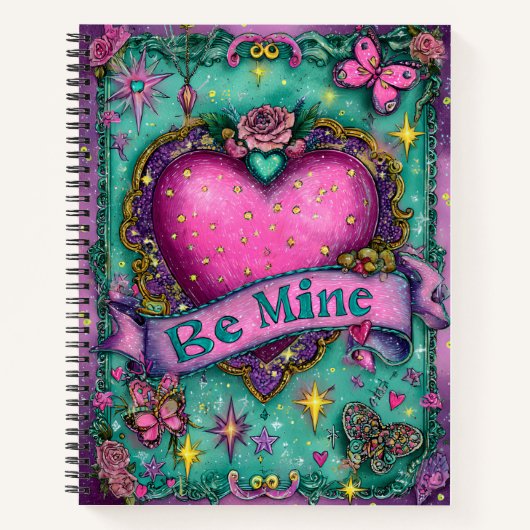 Be Mine Valentines Spiral Notebook Notitieboek (Voorkant)