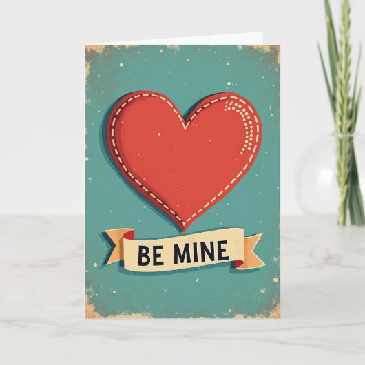 Be Mine Vintage Love Card Kaart (Voorkant)