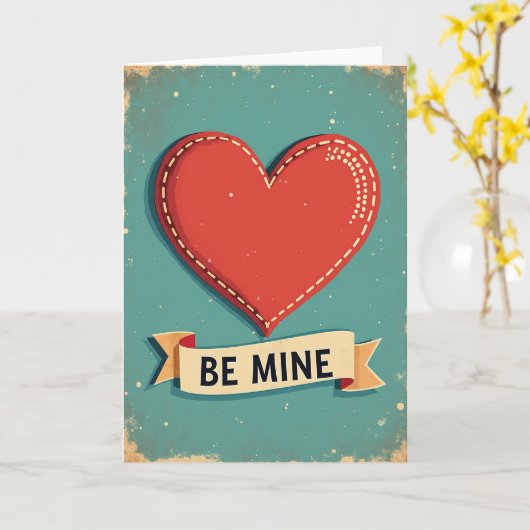 Be Mine Vintage Love Card Kaart (Gele Bloem)