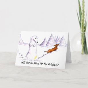 Be Mine Weiner Dog Christmas Kaart