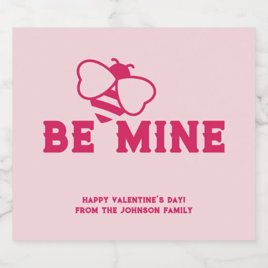Be Mine Wijn Champagne Label Sparkling Wijnetiket (Enkel label)