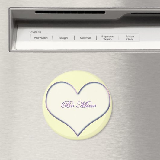 Be Mine Yellow Heart Snoep Sticker Magneet (Insitu (Vaatwasser))