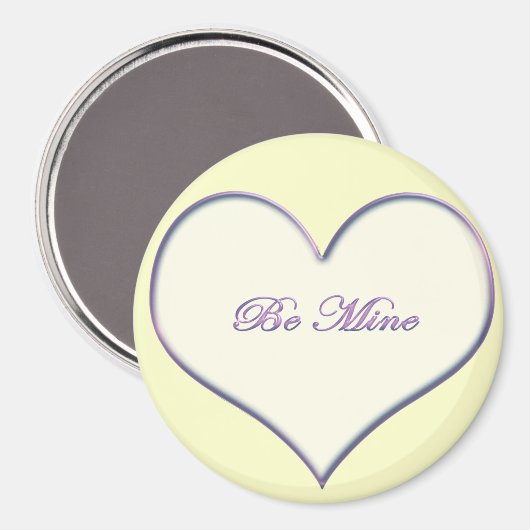 Be Mine Yellow Heart Snoep Sticker Magneet (Voorkant / Achterkant)