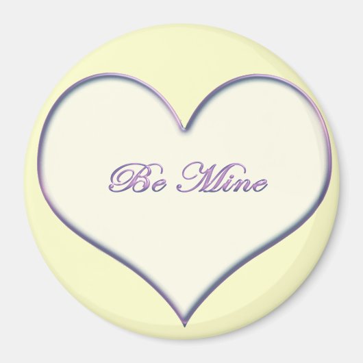 Be Mine Yellow Heart Snoep Sticker Magneet (Voorkant)