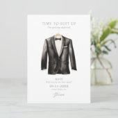 Be My Best Man Waterverf Zwart & Wit Tuxedo Kaart (Staand voorkant)