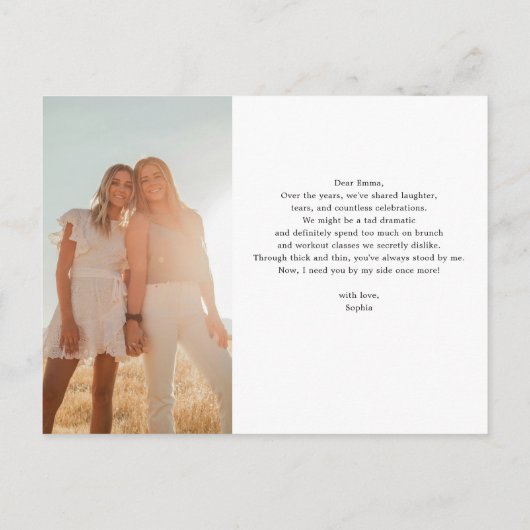 Be My Bridesmaid Act Verrast Grappige Uitnodiging (Achterkant)