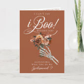 Be My Bridesmaid? Gothic Skeleton Floral Bouquet Kaart (Voorkant)