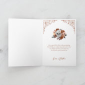 Be My Bridesmaid? Gothic Skeleton Floral Bouquet Kaart (Binnen)