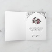 Be My Bridesmaid? Gothic Skeleton Floral Bouquet Kaart (Binnen)