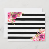 Be My Bridesmaid Hot Pink Bloemen en Zwart Kaart (Achterkant)