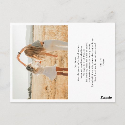 Be My Bridesmaid Photo Collage Hartkalligrafie Briefkaart (Achterkant)