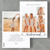 Be My Bridesmaid Photo Collage Hartkalligrafie Briefkaart