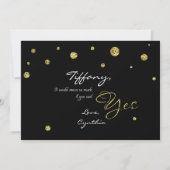 BE MY BRIDESMAID Zwart & Goud Glitter Moderne Kaar Kaart (Achterkant)
