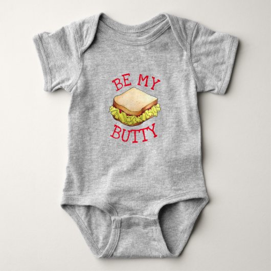BE MY BUTTY English Chip Shop Sandwich UK Foodie Romper (Voorkant)