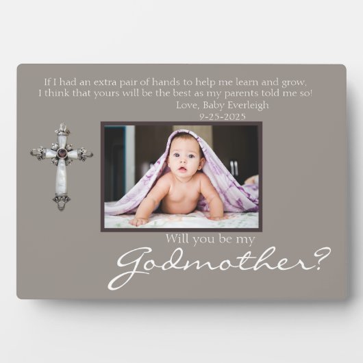 Be My Godmother Proposal Brown Memorial Photo Fotoplaat (voorkant)