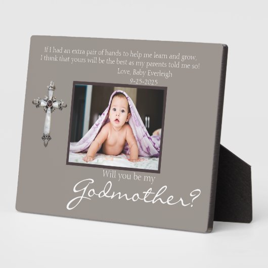 Be My Godmother Proposal Brown Memorial Photo Fotoplaat (Zijkant)