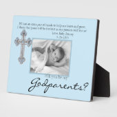 Be My Godparents Proposal Blue Memorial Photo Fotoplaat (Zijkant)
