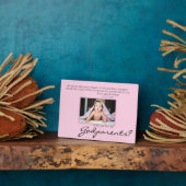 Be My Godparents Proposal Pink Memorial Photo Fotoplaat (Zijkant)