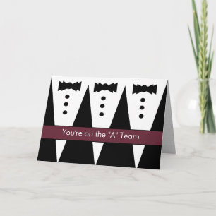 Be My Groomsman Invitation with Tuxes FUNNY Ver 3