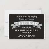 Be My Groomsman Kaart - Funny Open Bar (Voorkant)