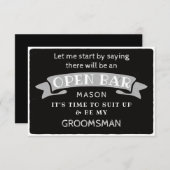 Be My Groomsman Kaart - Funny Open Bar (Voorkant / Achterkant)