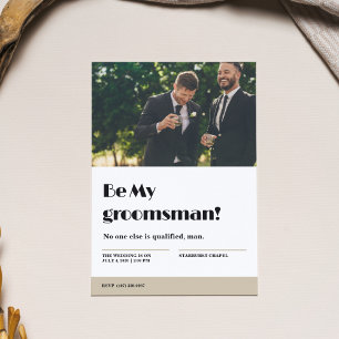 Be My Groomsman Modern en Chic Bachelor Party Kaart