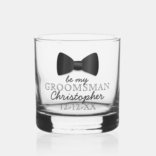Be My Groomsman Naam Wedding Whiskey Glass Whisky Glas (Voorkant)