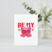 Be My Love Retro Heart Rose Biker Valentine   Briefkaart (Staand voorkant)