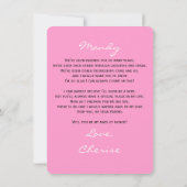 Be My Maid of Honor Gedicht op Roze Kaart (Achterkant)