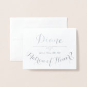 Be My Matron of Honor Cursive gepersonaliseerd Folie Kaarten (Voorkant met envelop)