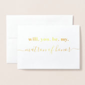 Be My Matron of Honor - Foto van binnen - Modern G Folie Kaarten (Voorkant met envelop)