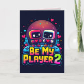 Be My Player 2 Greeting Card – Cute Gamer Love Kaart (Voorkant)