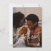 Be My Sweetheart Script Valentijn Fotokaart Feestdagenkaart (Voorkant)
