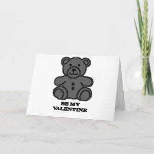 Be My Valentijn Beer Zwart Het museum Zazzle Gifts Feestdagen Kaart