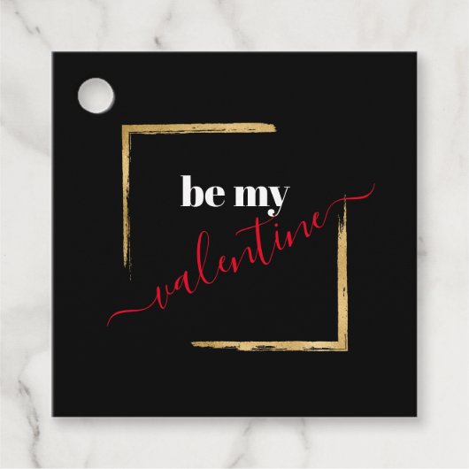 Be My Valentijn Custom Black Typography Bedankjes Labels (Voorkant)