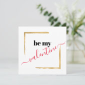 Be My Valentijn Custom White Typography Kaart (Staand voorkant)