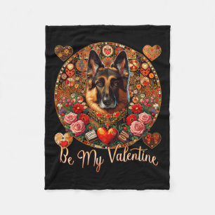 Be My Valentijn Dog Flower Red Heart Day - Nederla Fleece Deken