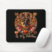 Be My Valentijn Dog Flower Red Heart Day - Nederla Muismat (Met muis)
