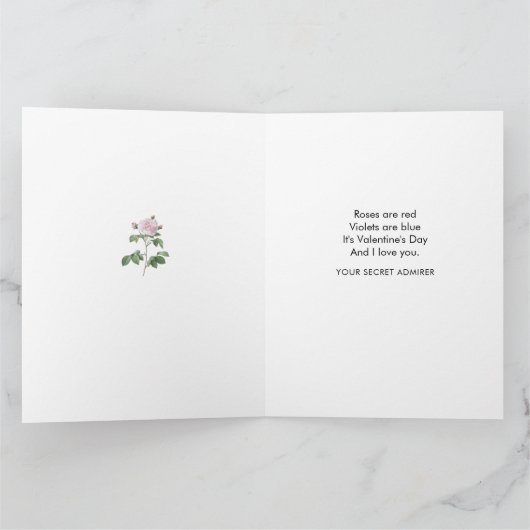 BE MY VALENTIJN Foto in Roos Wreater White Kaart (Binnen)