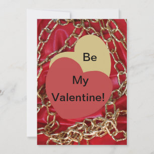 Be My Valentijn Love Hearts goud & rode valentijn Kaart