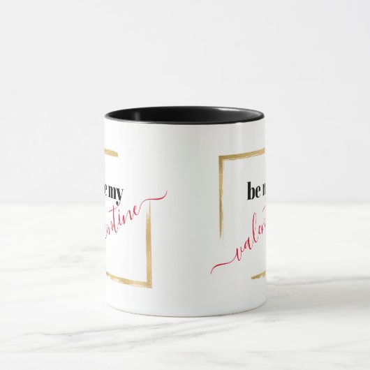 Be My Valentijn White Typography Gift Mok (Midden)