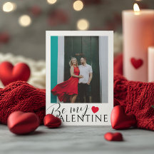 Be My Valentijn Zwart, Wit, Rood Hart & Foto