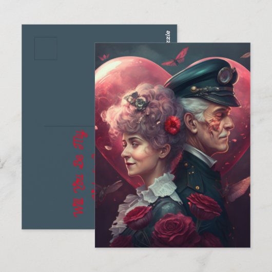 Be my Valentine Briefkaart (Voorkant / Achterkant)