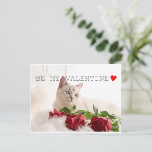Be my Valentine Briefkaart (Staand voorkant)