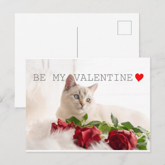 Be my Valentine Briefkaart (Voorkant / Achterkant)