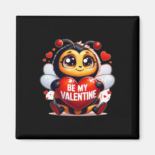 Be My Valentine Bumblebee Heart  Magneet (Voorkant)