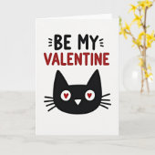 Be My Valentine Cat Card Kaart (Gele Bloem)