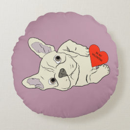 Be my Valentine, dog Rond Kussen