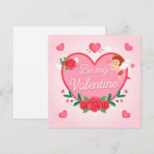 Be my valentine feestdagenkaart (Voorkant / Achterkant)